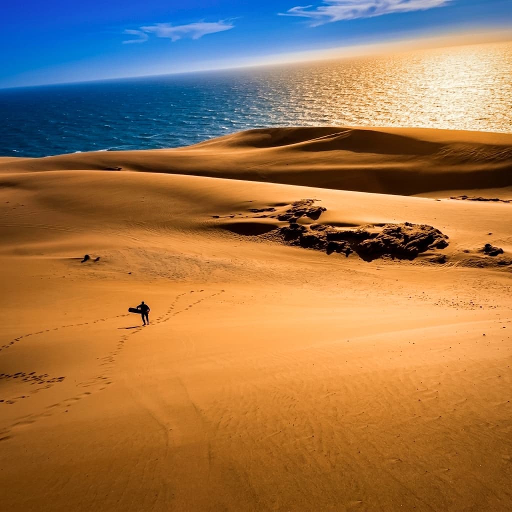 Sandboard dans les dunes